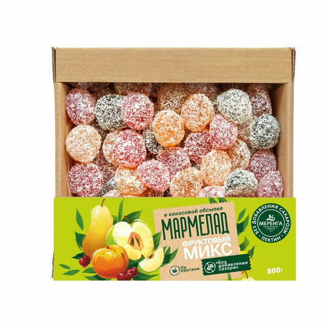  Меренга Мармелад в кокосовой обсыпке Фруктовый микс , 800г     в Кызыле