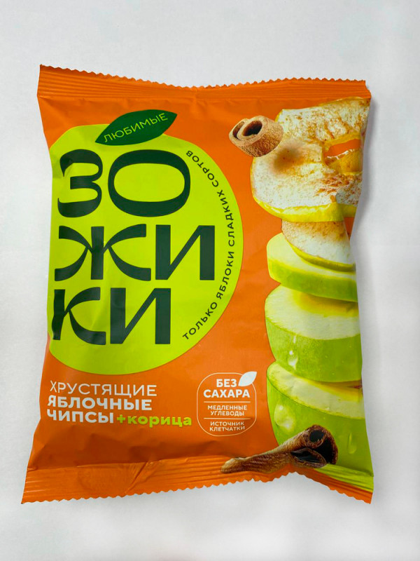 №1 Зожики Яблочные+корица чипсы, 25г  в Кызыле