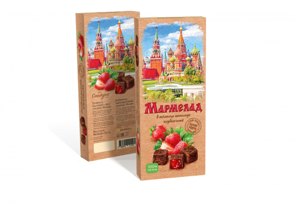 №2 Сладарт Мармелад Клубничный в темном шоколаде, 150г  в Кызыле