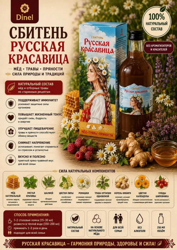 №3 Сбитень Русская красавица, 250мл в Кызыле